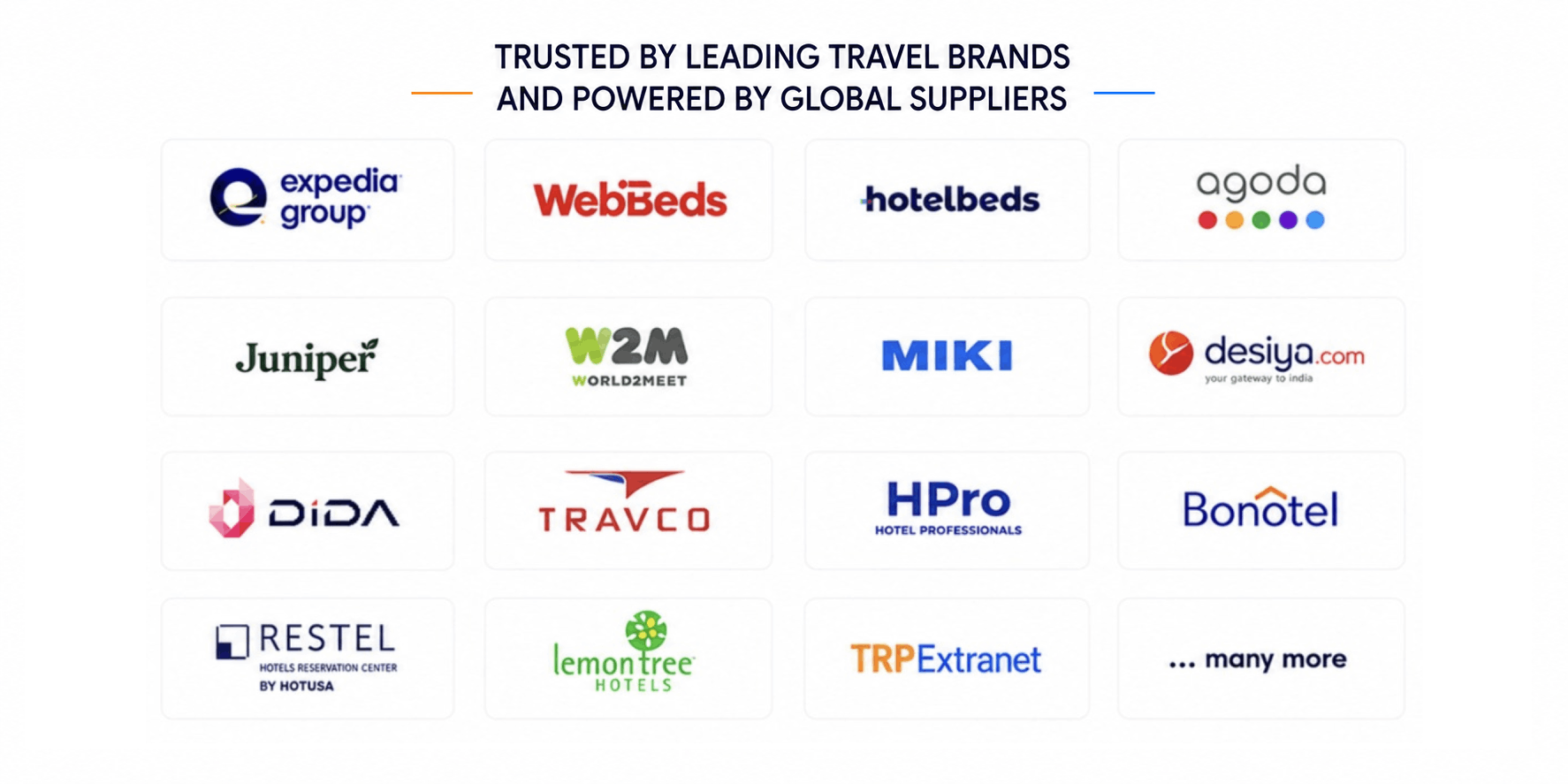 Trusted by leading travel brands and powered by global suppliers